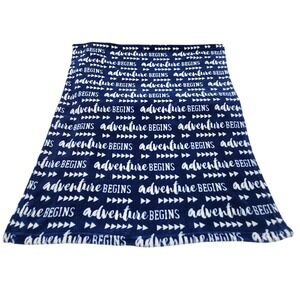 Parent's Choice Blue "adventure begins" Triangles Baby Blanket